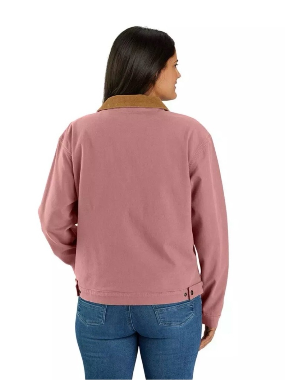 Carhartt Women’s Dusty Pink Utility Jacket with Tan Corduroy Collar - Picture 2 of 2